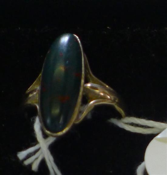 14k gold oval cabochon ring